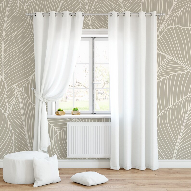 Tropical Palm Leaves Wallpaper Mural (peel and Stick or Vinyl) - Etsy