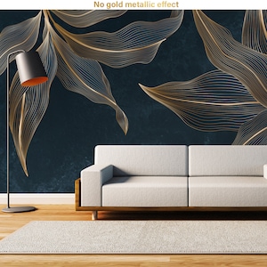 Watercolor tropical leaf wallpaper, Wall Art, Wall Mural, Removable, Self Adhesive (Peel and Stick) or Non Self Adhesive (Vinyl), Wall Decor