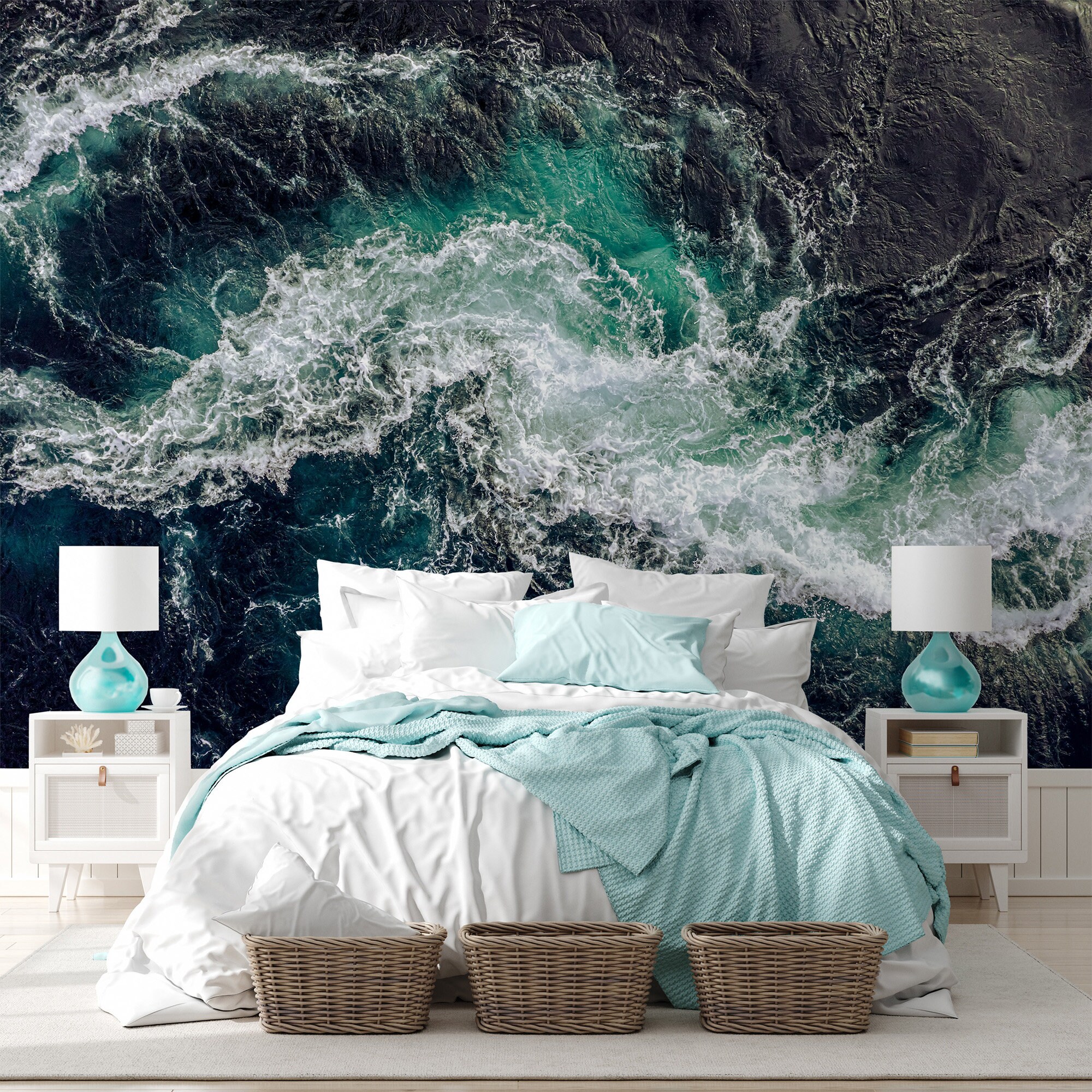 Ocean Waves Wall Mural, Self Adhesive or Vinyl Wallpaper (peel and ...