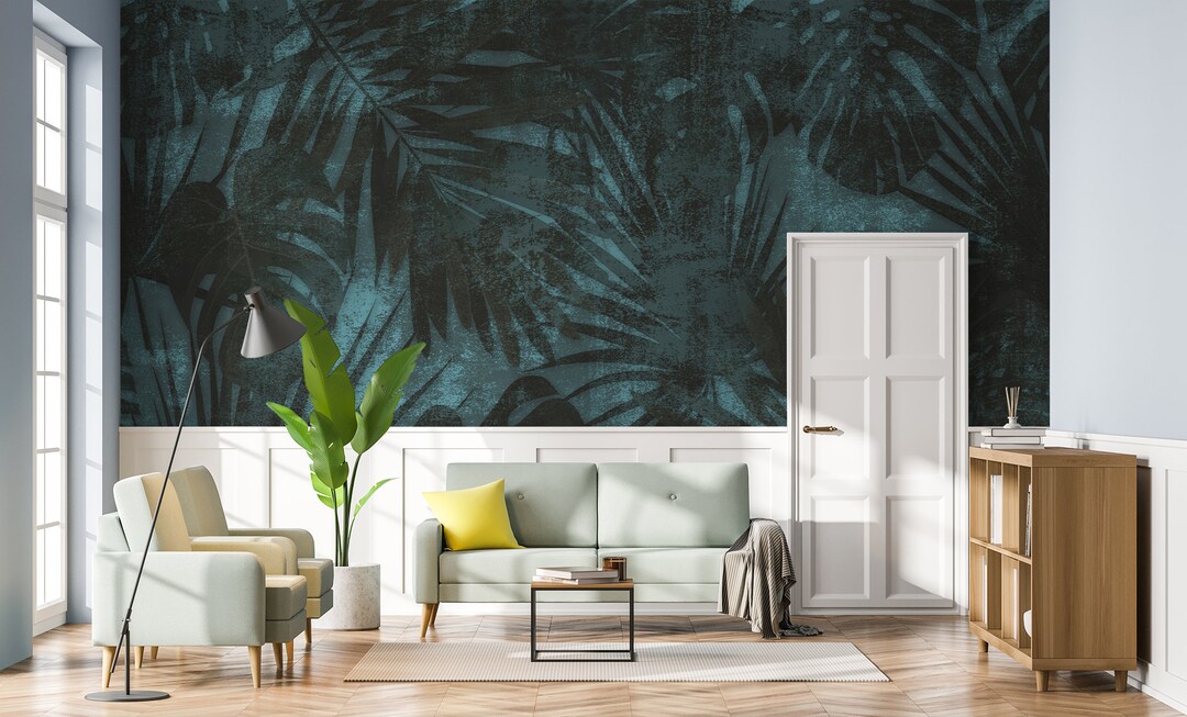 Leaves Palm Wallpaper, Wall Mural, Removable, Self Adhesive peel&stick ...