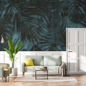 Leaves palm wallpaper, Wall Mural, Removable, Self Adhesive (Peel&Stick), Non Self Adhesive (Vinyl), Wall Decor