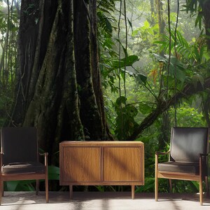 Tropical rainforest wallpaper, dark green wall mural, home decor, Removable, Peel and Stick or Non Self Adhesive (Vinyl), Wall Decor