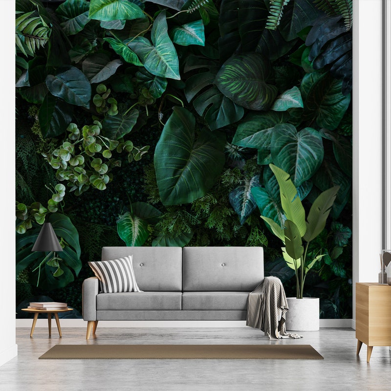 Green Leaf Wallpaper - Etsy