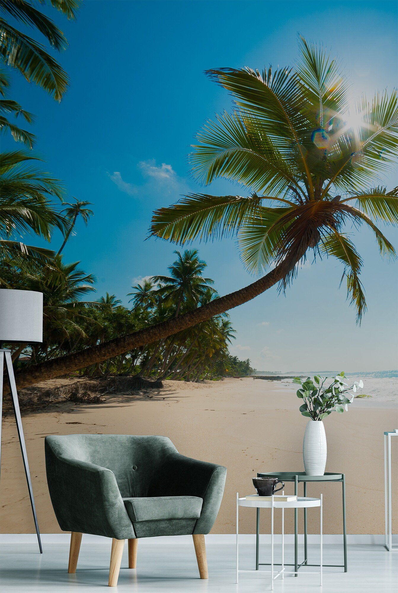 Tropical Beach Palm Tree Wall Mural (peel and Stick or Vinyl) - Etsy