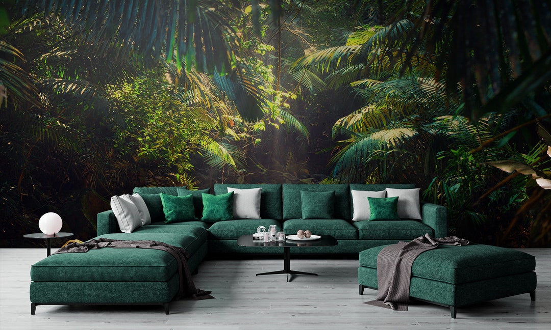 Jungle Tropical Wall Mural, Peel and Stick or Vinyl Wallpaper - Etsy