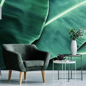 Bellissima carta da parati tropicale con foglie di banana, murale, stacca e incolla, autoadesiva, decorazione murale, carta da parati rimovibile