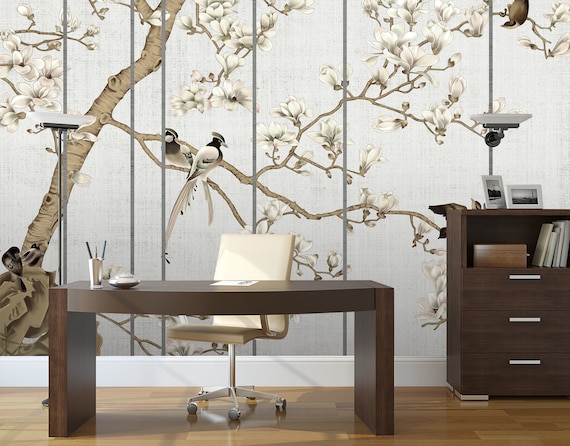 赤色の花と鳥の装飾タンス 希少 中国 チェスト 箪笥 花鳥 骨董