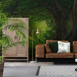 Deep tropical jungle wallpaper,  Wall Mural, Removable, Self Adhesive (Peel&Stick), Non Self Adhesive (Vinyl), Wall Decor