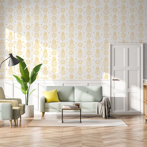 Pineapple fruit wallpaper, Wall Mural, Self Adhesive (Peel and Stick), Non Self Adhesive (Vinyl/Traditional), Removable