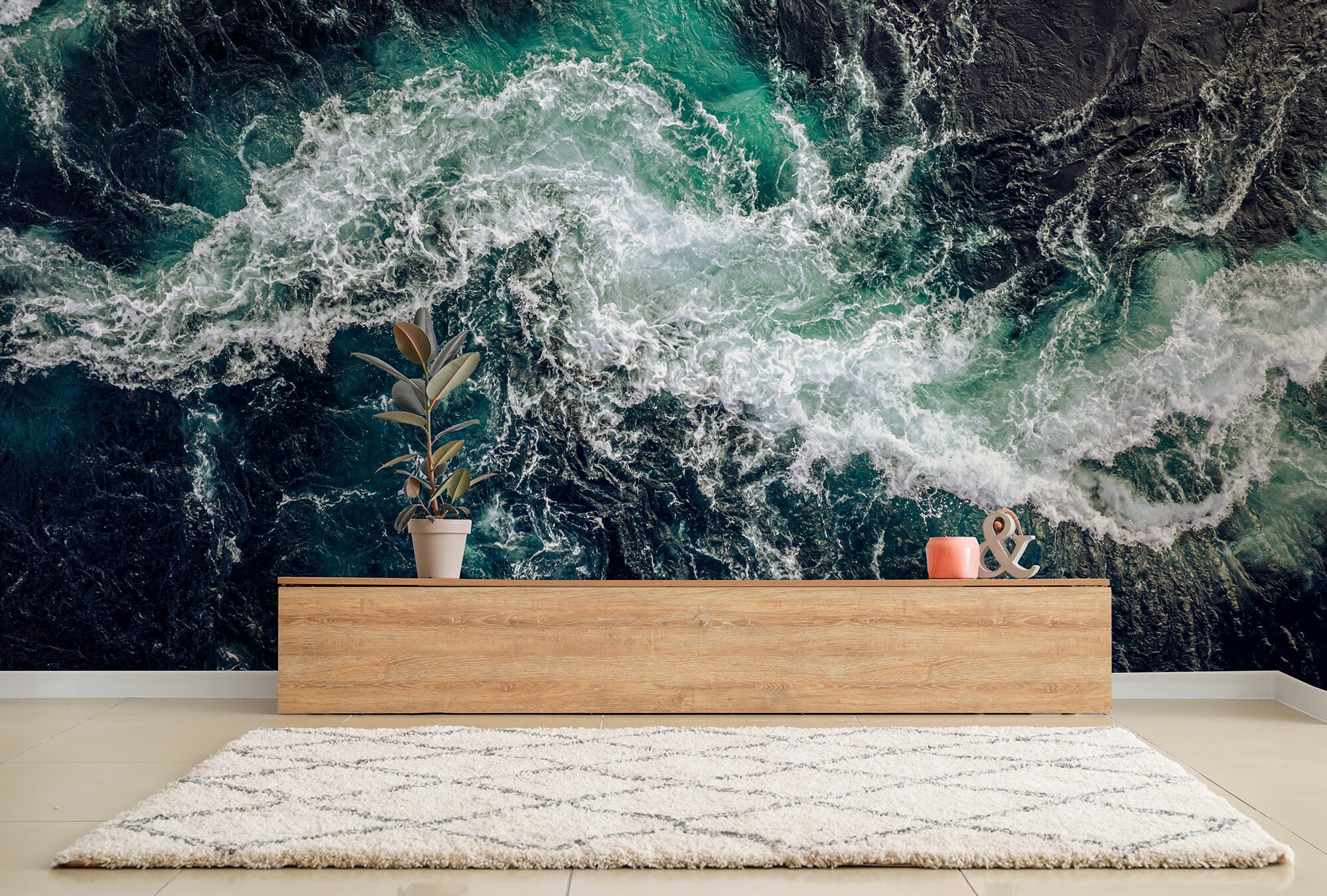 Ocean Waves Wall Mural, Self Adhesive or Vinyl Wallpaper (peel and ...