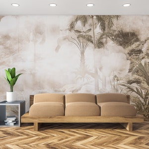 Tropical landscape wallpaper, Wall Mural, Removable, Self Adhesive (Peel and Stick) or Non Self Adhesive (Vinyl/Traditional)