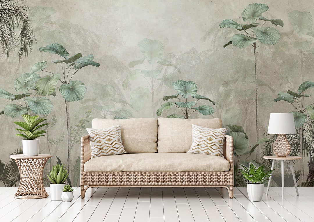 Tropical Forest Peel and Stick Wallpaper, Lively Jungle Wall Decor - Etsy