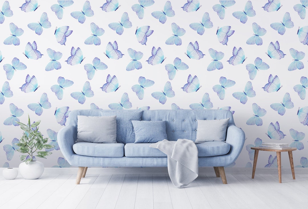 Watercolor Butterfly Wallpaper, Self Adhesive Wallpaper, Peel and Stick