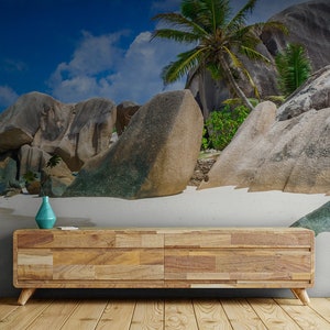Tropical paradise island wallpaper, Removable, Wall Mural, Self Adhesive (Peel and Stick), Non Self Adhesive (Vinyl/Traditional)