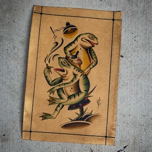 Tattooing Frogs American Traditional Tattoo Flash Print
