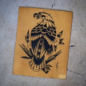Perched Eagle American Traditional Tattoo Flash Print