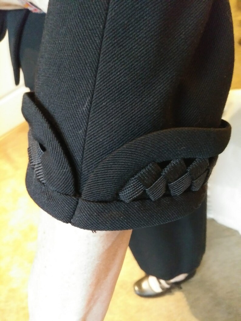 60s70s Freiss Black Skirt Suit
