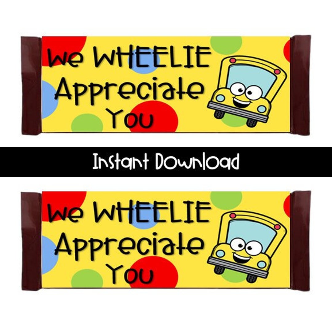 Bus Driver Appreciation Candy Bar Wrapper - Etsy