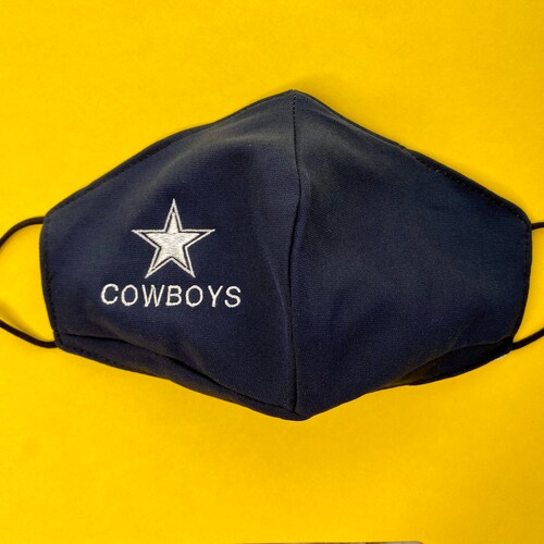 Dallas Cowboys Face Mask | Embroidered Face Mask with Filter Pocket and Nose Wire | Cloth Face Mask | Adult Face Mask | Sports Face Mask