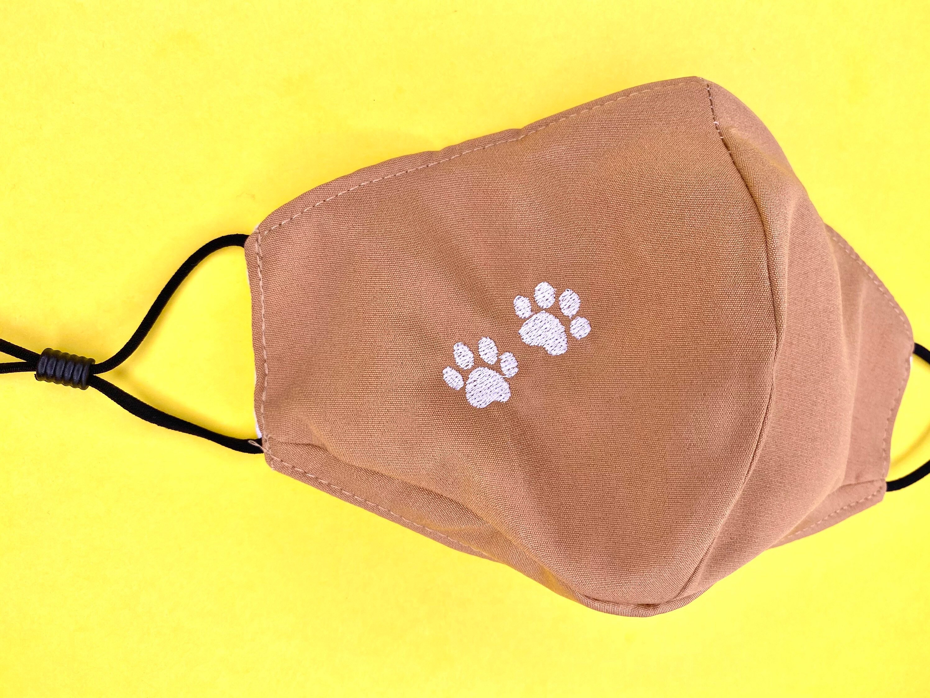 Dog Paw Embroidered Face Mask Dog Lover Face Mask W/ Filter Etsy