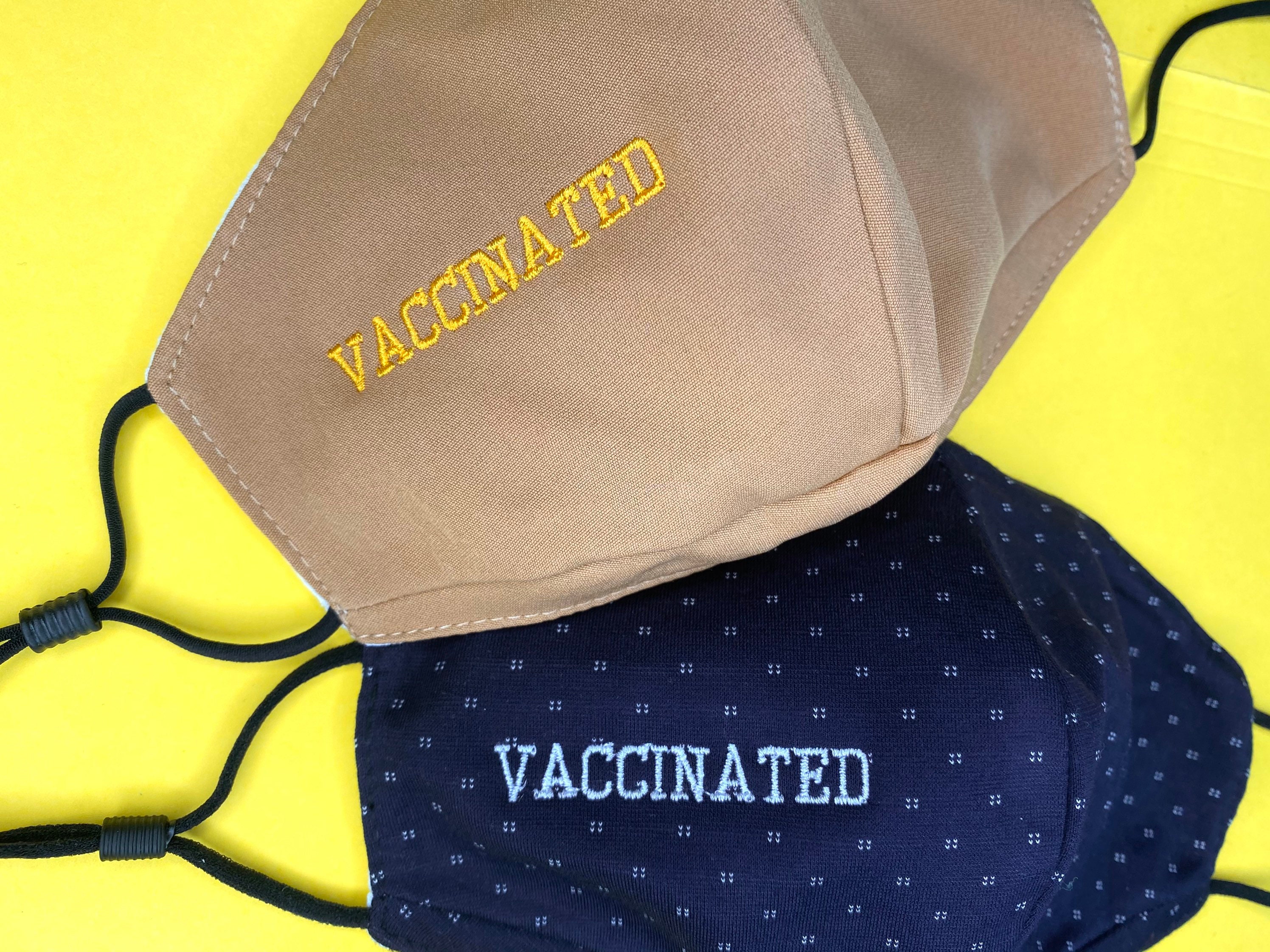 VACCINATED embroidered Face Mask | Vaccine face mask | Face mask with…