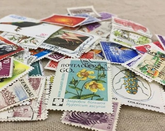 100pcs Vintage USED Worldwide Stamps - Mixed
