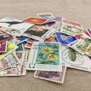 100 francobolli vintage usati da tutto il mondo - Misti