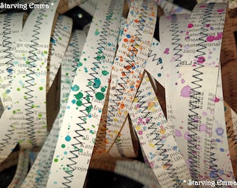 Upcycled Paper Ribbon Rolls – Mixed Media Art Supplies (2 Yards)