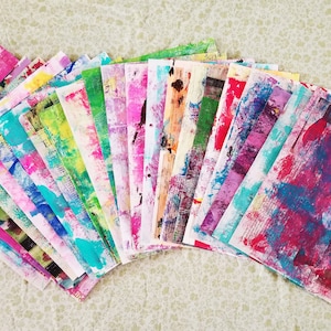 20 x Original Mixed Media Upcycled Painted Papers