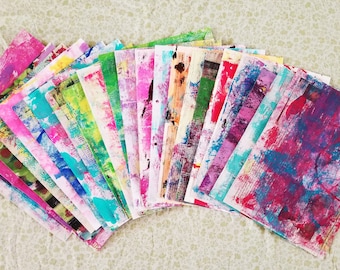 20 x Original Mixed Media Upcycled Painted Papers