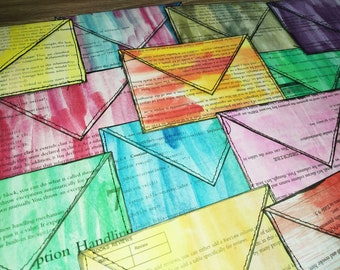 10 x Handmade Envelopes, Upcycled Rescued Materials