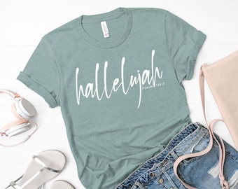 Camisa de Aleluya ? Verso De la Biblia Escritura Camiseta de Mujer Camiseta de Salmo ? Camiseta de Aleluya ? Don cristiano ? Diseño por Café y Verso