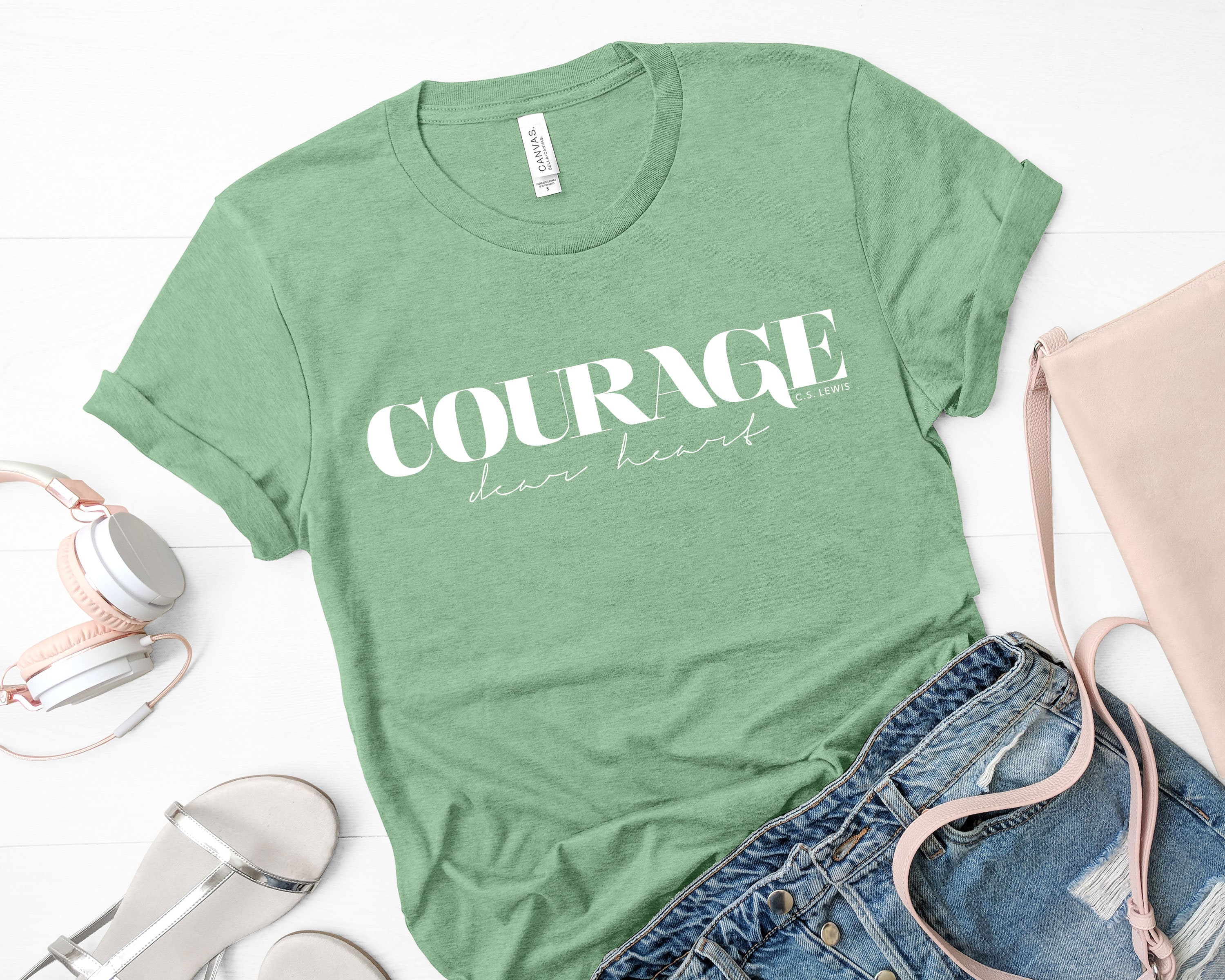 Courage Dear Heart Tshirt C.S. Lewis 
