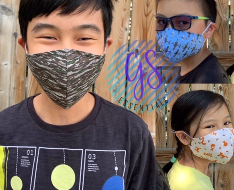 Kid Mask With Filter Child Face Mask Washable Cotton Mask Etsy