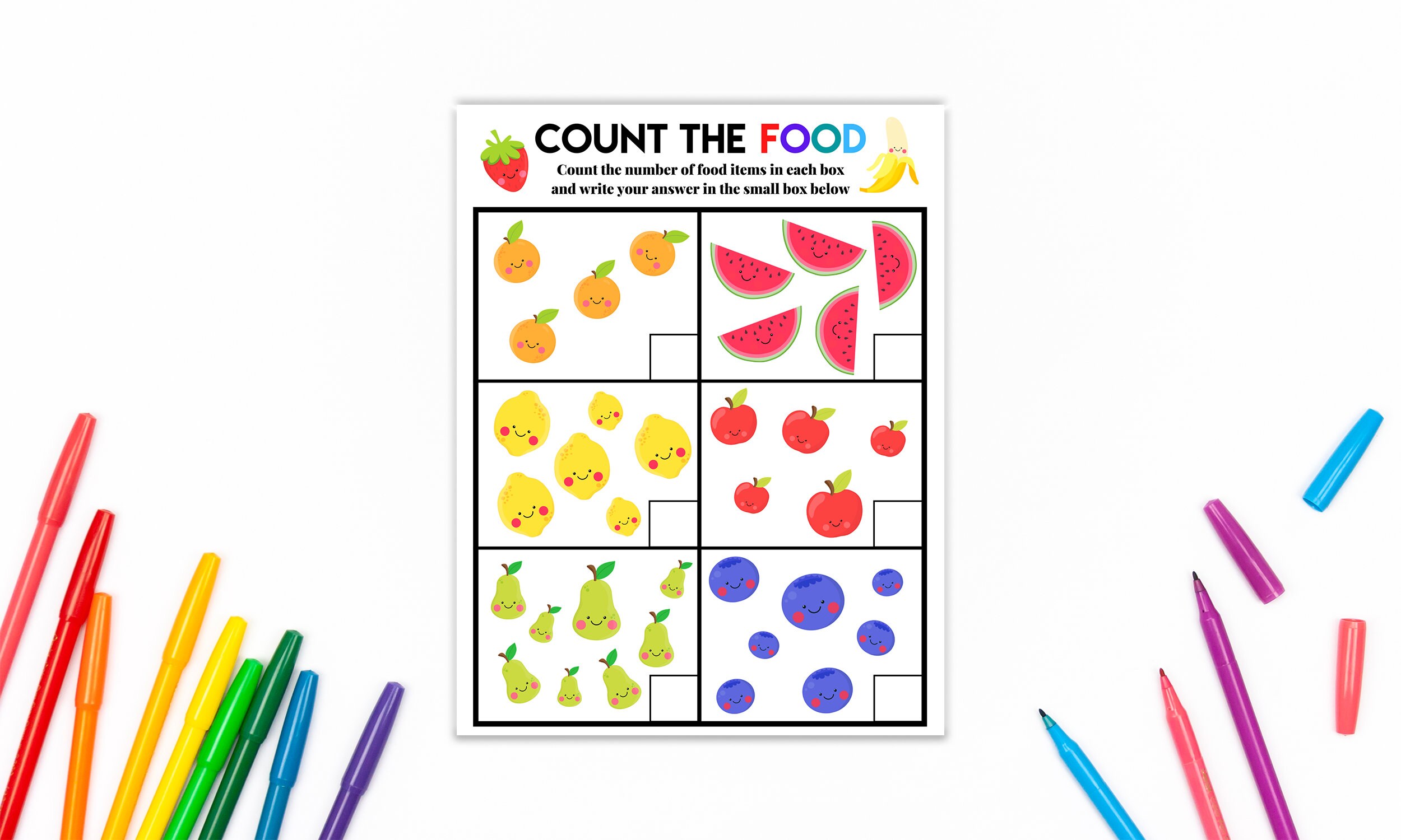 Counting Activity for Kids - Digital Download, Counting Worksheet ...