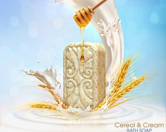 Jabón de baño con cereales y crema