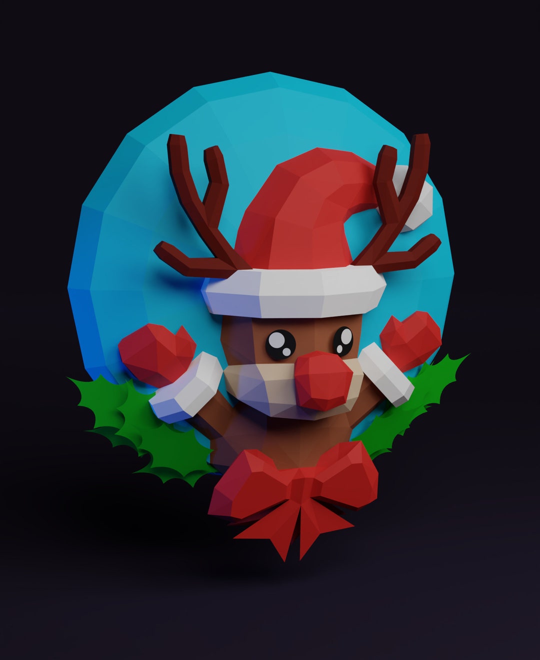 CHRISTMAS DOOR REINDEER Papercraft Templates, Pdf, Dxf Y Svg - Etsy