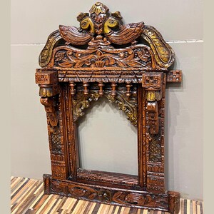 Carved Wooden Picture Frame with Copper Gold Finish