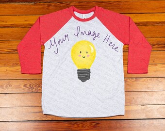 Siguiente nivel 6051 Vintage red heather blanco Mock Up imagen unisex camiseta de béisbol camiseta de madera de fondo