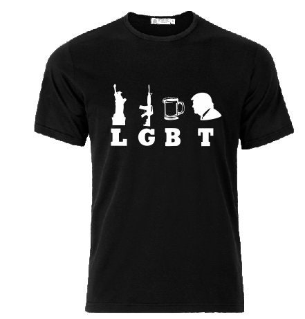 LGBT T Shirt, Liberty Guns Beer Trump Woman Men Gift T Shirt, Funny T ...