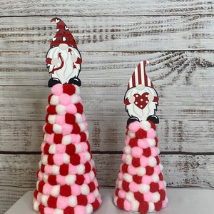 Set of Gnome Valentine&#39;s Day table decor, Handmade Gnome Valentine’s Day decor, Gnome decor, Valentine’s Day table decor,