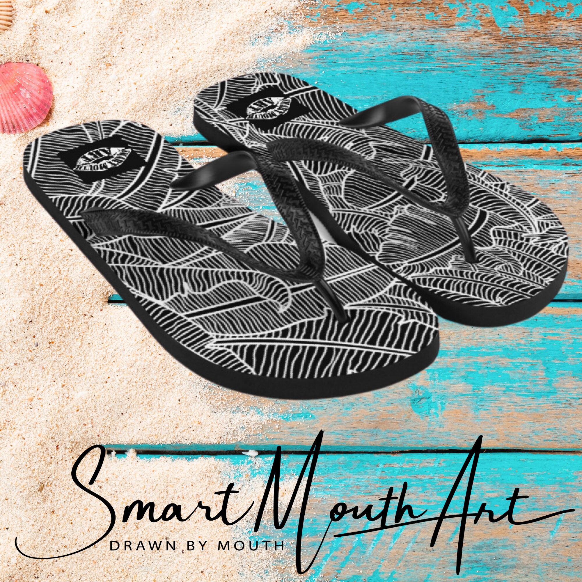 beach themed flip flops