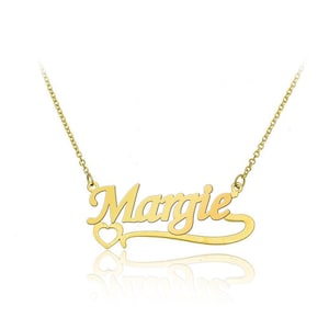 Personalized 9k-14k Solid Gold Heart Infinity Necklace, Eternal Love Symbol Pendant