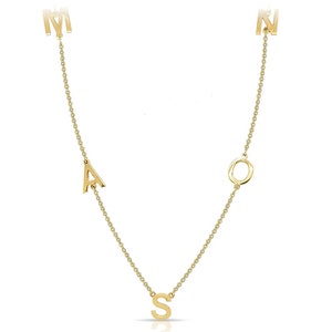 Personalized 14k Gold Initial Necklace - Customizable Alphabet Letter Pendant for Her