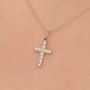 Solid Gold Cross Necklace for Men | K9, K14, K18 Minimalist Jesus Pendant
