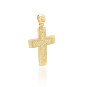 Solid Gold Cross Pendant | Orthodox Protection Charm Necklace