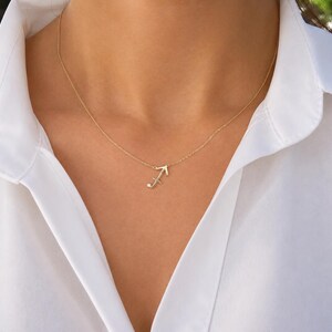 Solid Gold Sagittarius Necklace, Zodiac Necklace, Sagittarius Jewelry, Archer Necklace, Zodiac Gift for Her, December Birthstone Jewelry 画像 7