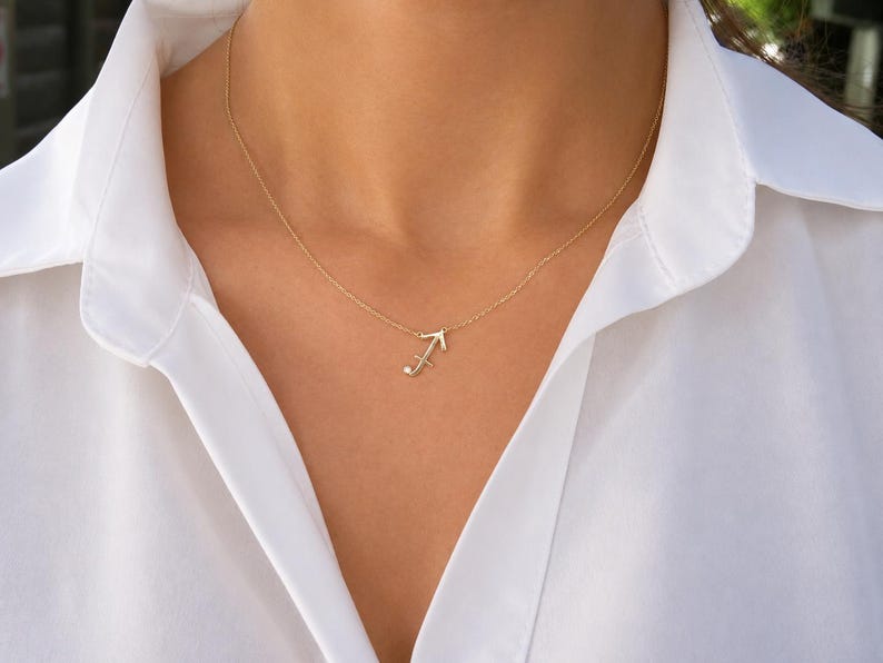 Solid Gold Sagittarius Necklace, Zodiac Necklace, Sagittarius Jewelry, Archer Necklace, Zodiac Gift for Her, December Birthstone Jewelry 画像 7