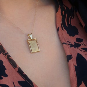 Solid Gold Jesus Christ Pendant in K14, Protection Necklace