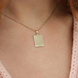 Personalized Solid Gold Calendar Diamond Pendant: Unique Birthday & Anniversary Necklace Gift